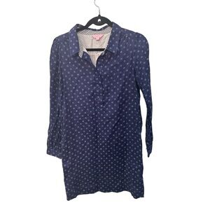 Lilly Pulitzer Blue Polka Dot Shirt Dress size 6